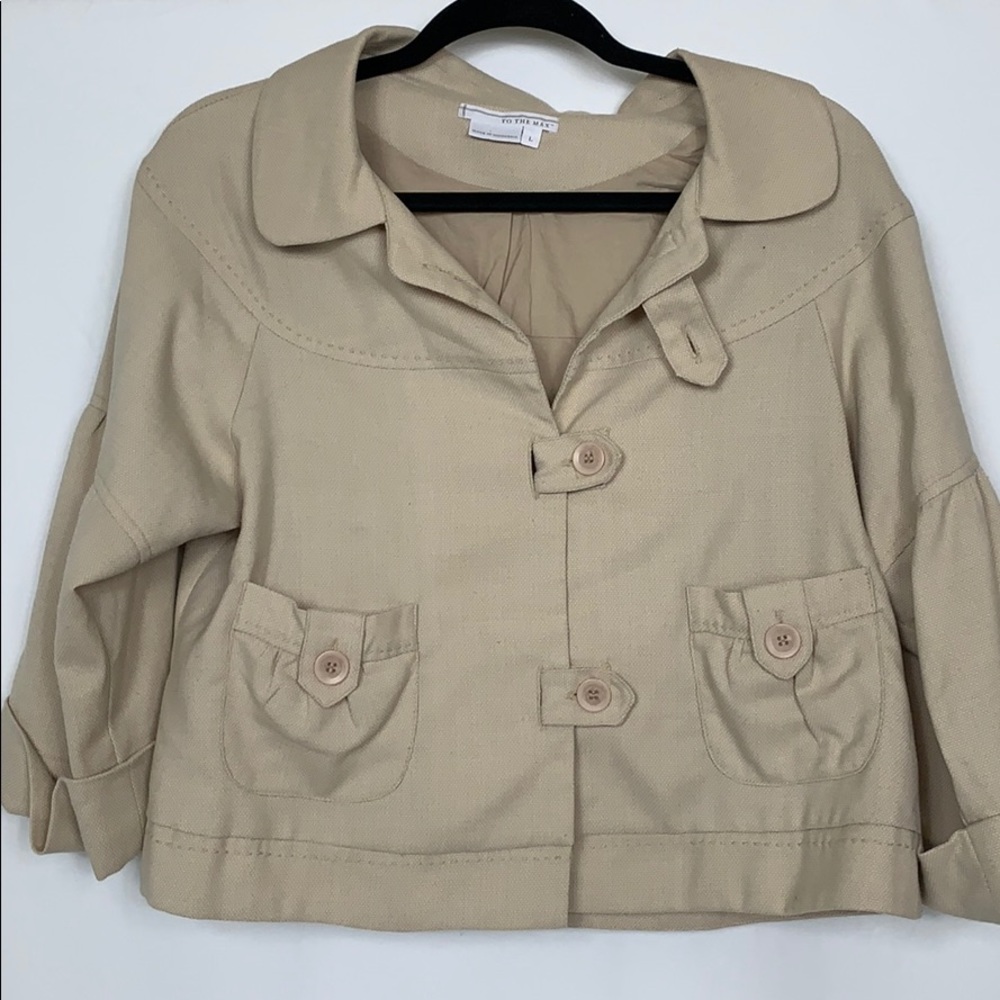 To The Max tan cropped blazer size Lg - Picture 1 of 7